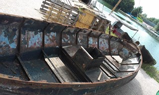 Fuikenboot HN 1 v&#243;&#243;r de restauratie